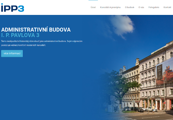 Reference:  Administrativní budova I. P. Pavlova 3, Praha 2 - tvorba webu - responzivní design, redakční systém