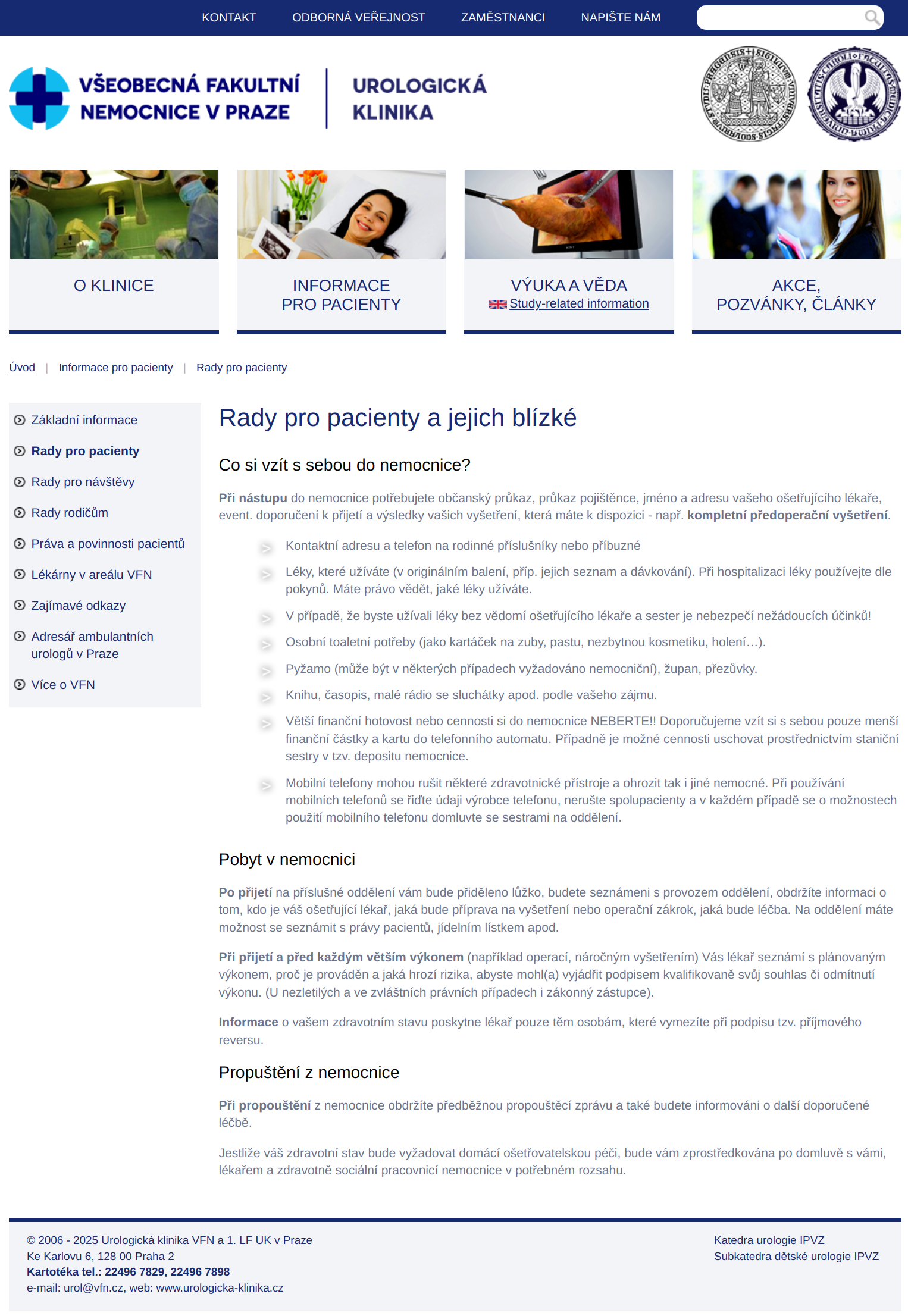 Reference: Urologická klinika